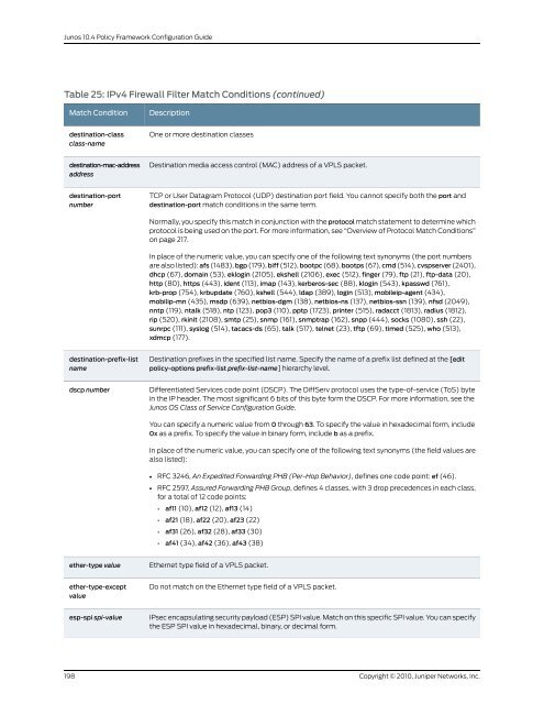 Policy Framework Configuration Guide - Juniper Networks