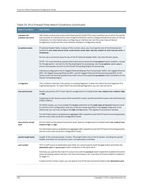 Policy Framework Configuration Guide - Juniper Networks