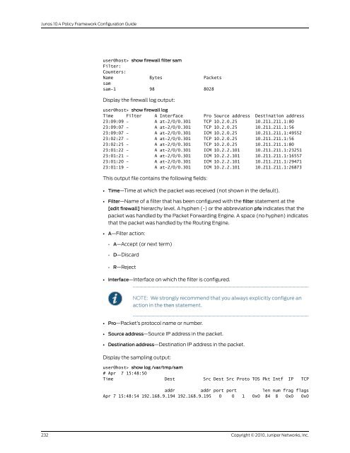 Policy Framework Configuration Guide - Juniper Networks