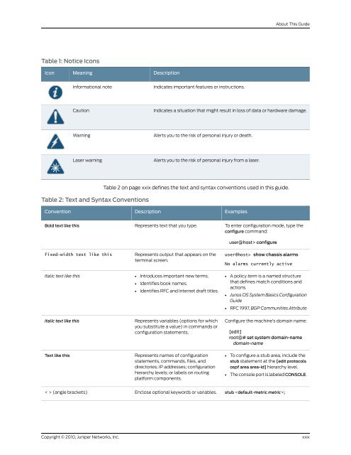 Policy Framework Configuration Guide - Juniper Networks