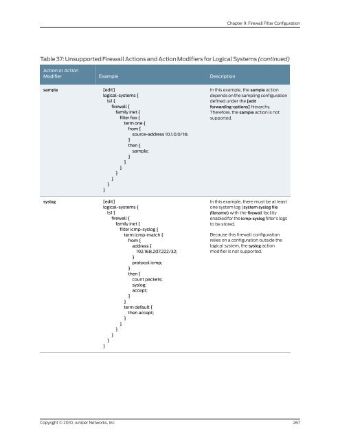 Policy Framework Configuration Guide - Juniper Networks