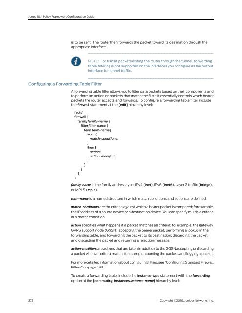 Policy Framework Configuration Guide - Juniper Networks