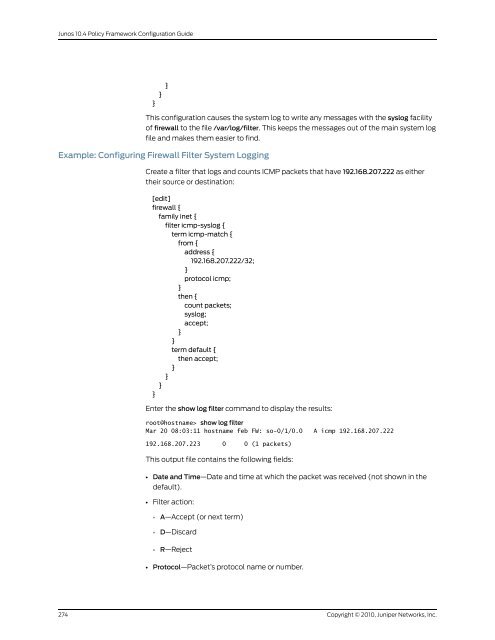 Policy Framework Configuration Guide - Juniper Networks