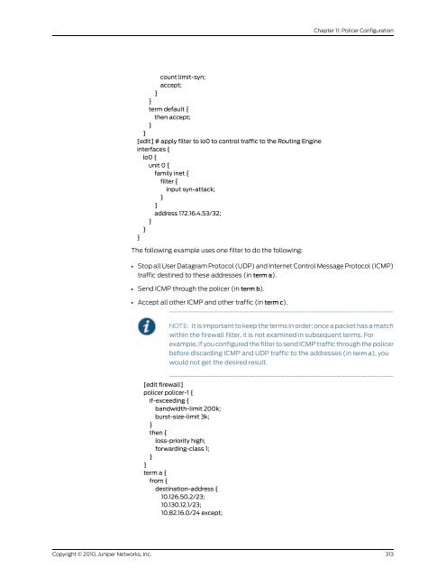 Policy Framework Configuration Guide - Juniper Networks