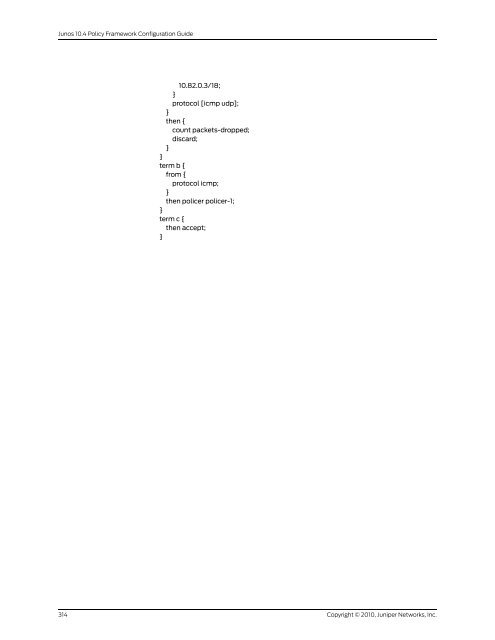 Policy Framework Configuration Guide - Juniper Networks