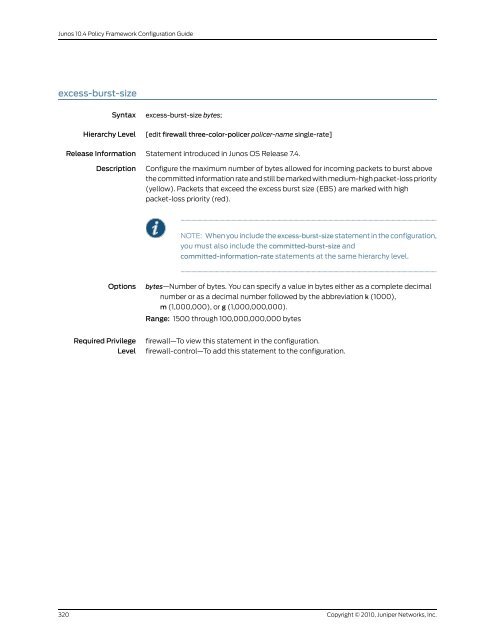 Policy Framework Configuration Guide - Juniper Networks