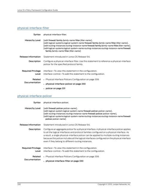 Policy Framework Configuration Guide - Juniper Networks