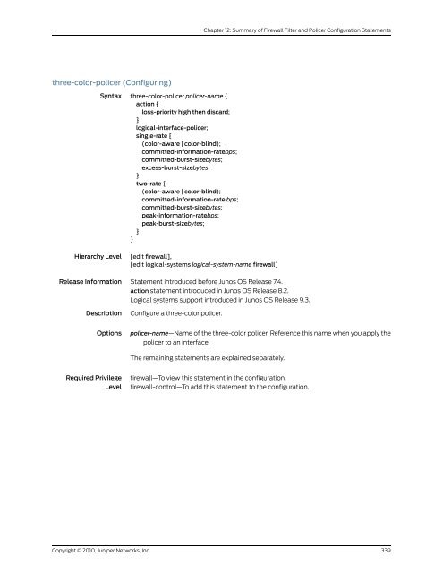 Policy Framework Configuration Guide - Juniper Networks