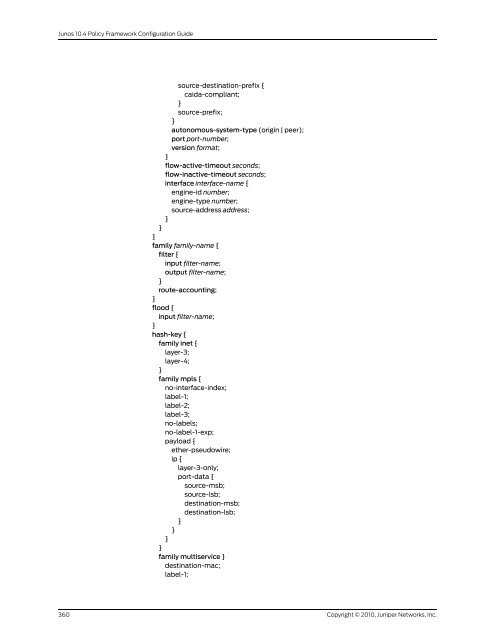 Policy Framework Configuration Guide - Juniper Networks