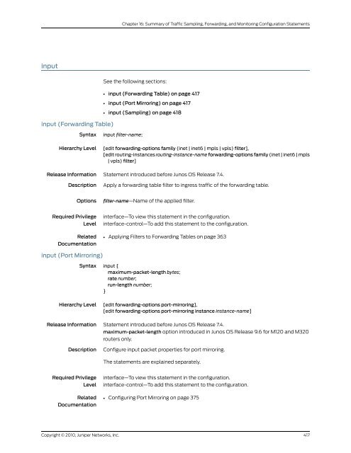 Policy Framework Configuration Guide - Juniper Networks