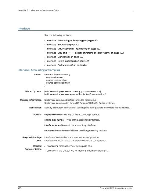 Policy Framework Configuration Guide - Juniper Networks