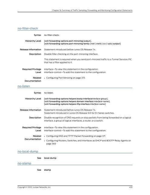 Policy Framework Configuration Guide - Juniper Networks