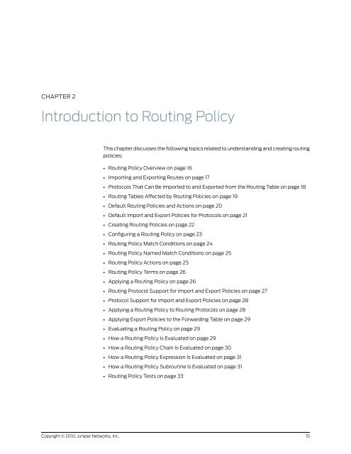 Policy Framework Configuration Guide - Juniper Networks