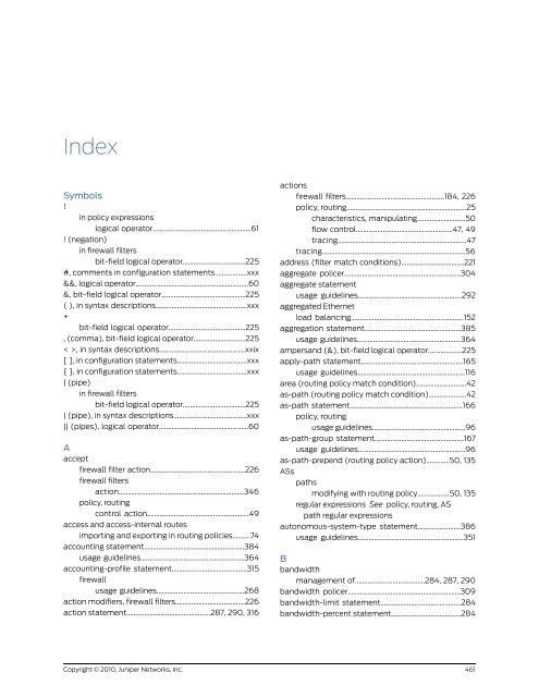 Policy Framework Configuration Guide - Juniper Networks