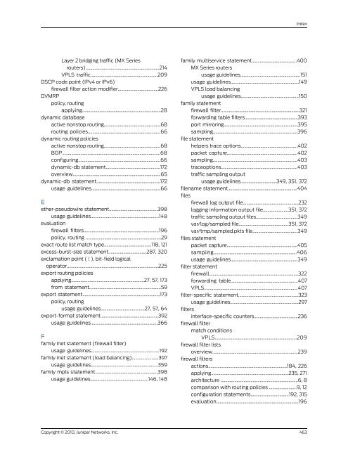 Policy Framework Configuration Guide - Juniper Networks