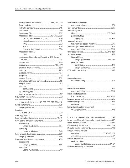 Policy Framework Configuration Guide - Juniper Networks