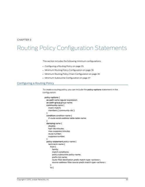 Policy Framework Configuration Guide - Juniper Networks