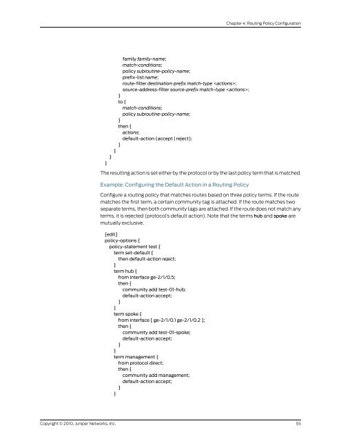 Policy Framework Configuration Guide - Juniper Networks