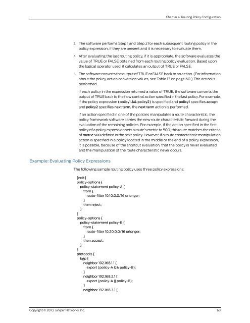 Policy Framework Configuration Guide - Juniper Networks