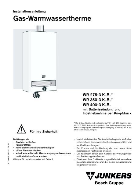 WR275 WR350 WR400-3K..B....pdf - Junkers Kundendienst