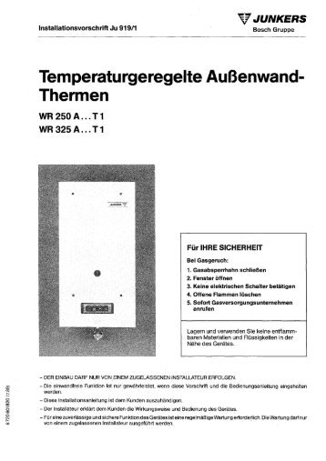 WR250 WR325A...T1.pdf - Junkers Kundendienst