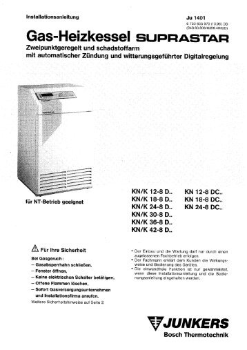 Gas-Heizkessel SUPRASTAR - Junkers Kundendienst