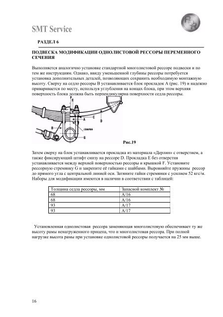 МЕХАНИЧЕСКАЯ ПОДВЕСКА SMT MERITOR