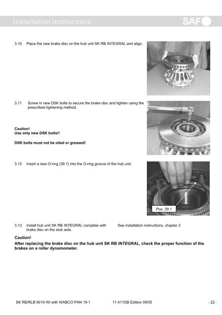 Maintenance and Repair Manual for SAF Disc ... - Jupojos technika