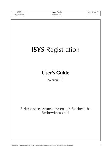 User's Guide fÃ¼r die Software zur AK-Anmeldung - Fachbereich ...