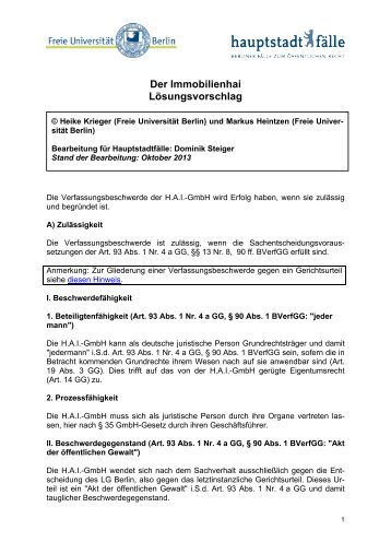 Lösungsvorschlag (pdf) - Freie Universität Berlin