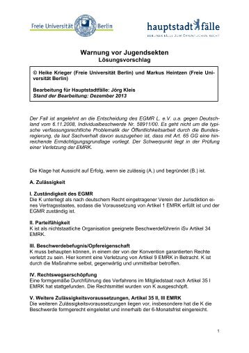 Lösungsvorschlag (pdf) - Freie Universität Berlin