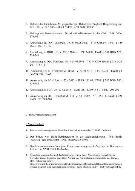 Verzeichnis wissenschaftlicher Veröffentlichungen - Freie ...