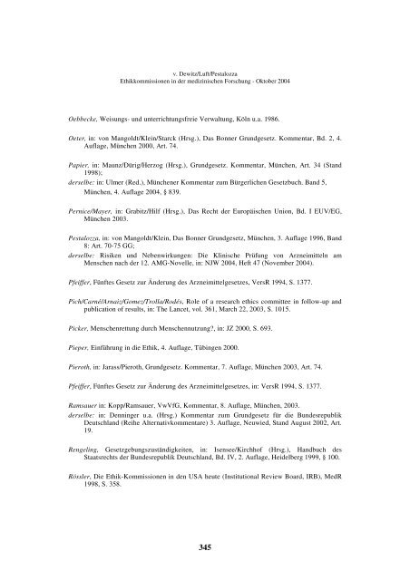 Ethik-Kommissionen in der medizinischen Forschung - Fachbereich ...