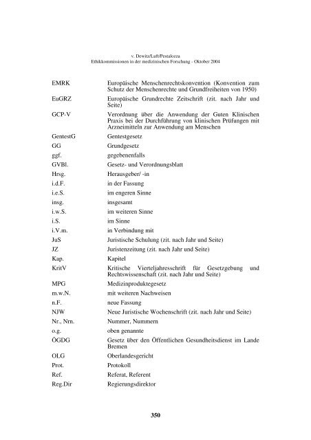 Ethik-Kommissionen in der medizinischen Forschung - Fachbereich ...