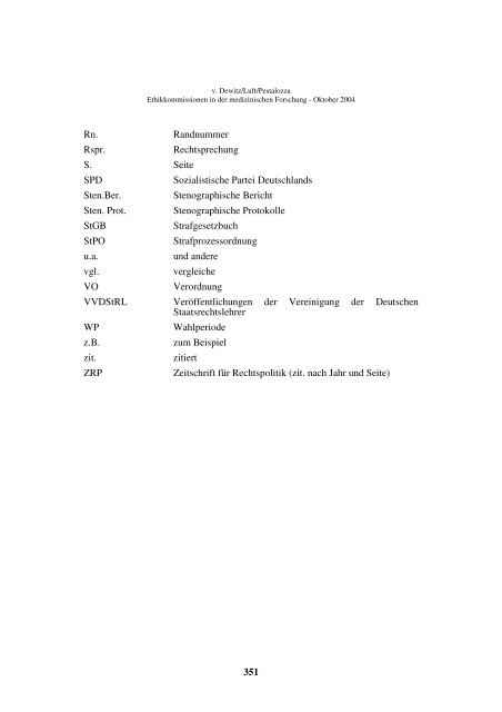 Ethik-Kommissionen in der medizinischen Forschung - Fachbereich ...