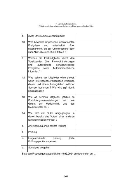 Ethik-Kommissionen in der medizinischen Forschung - Fachbereich ...