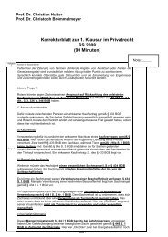 Korrekturblatt zur 1. Klausur im Privatrecht SS 2008 (90 Minuten)