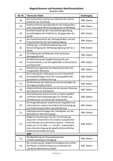 Abgeschlossene und benotete Abschlussarbeiten - Lehrstuhl für ...