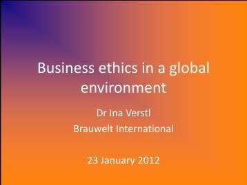 Business ethics in a global environment - Dlog