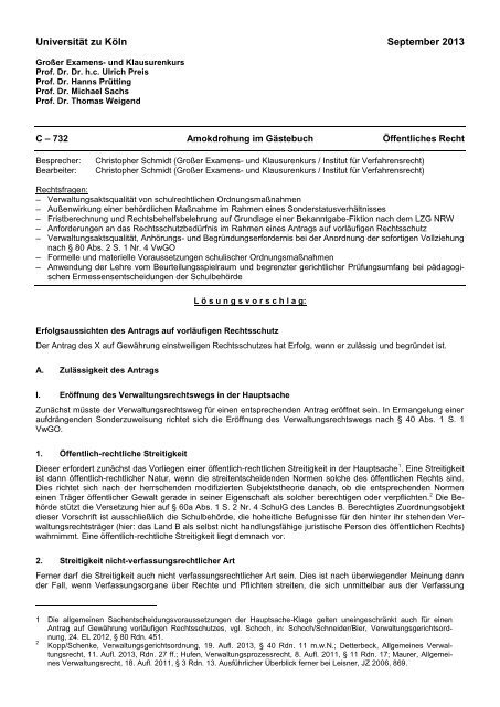 Word-Vorlage Lösungsskizze Klausurenkurs - Universität zu Köln