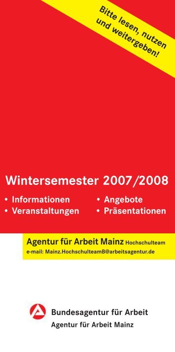 Wintersemester 2007/2008 - Johannes Gutenberg-UniversitÃ¤t Mainz