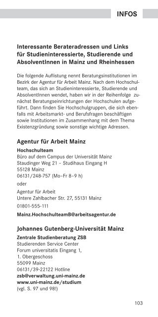 Wintersemester 2007/2008 - Johannes Gutenberg-UniversitÃ¤t Mainz