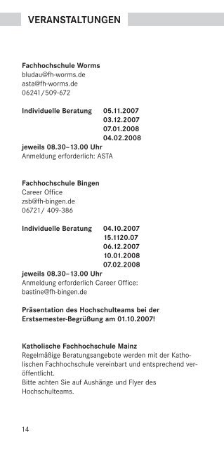 Wintersemester 2007/2008 - Johannes Gutenberg-UniversitÃ¤t Mainz