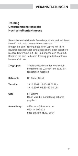 Wintersemester 2007/2008 - Johannes Gutenberg-UniversitÃ¤t Mainz