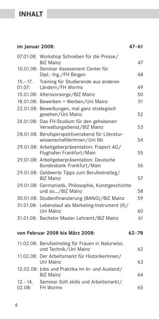 Wintersemester 2007/2008 - Johannes Gutenberg-UniversitÃ¤t Mainz