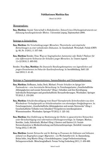 Publikationen Matthias Rau Monographien - Johannes Gutenberg ...