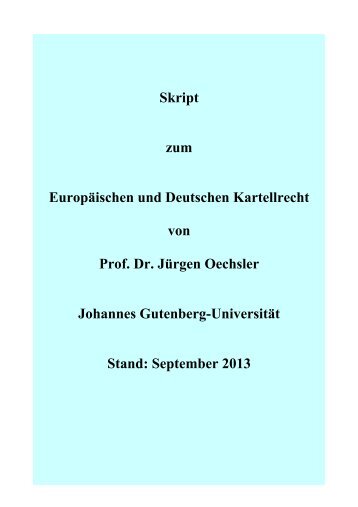 Skript zum Europäischen und Deutschen Kartellrecht von Prof. Dr ...