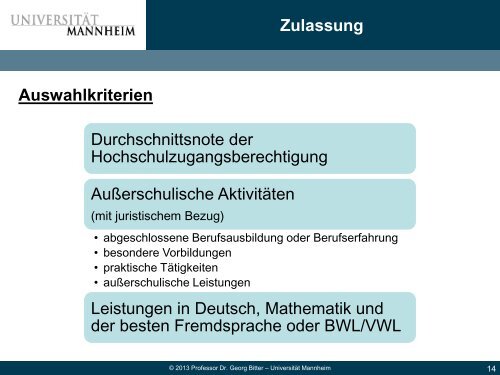 Prof. Dr. Georg Bitter Vorsitzender des PrÃ¼fungsausschusses Info ...