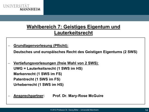 PrÃ¤sentation zum Schwerpunktbereichsstudium - Jura - UniversitÃ¤t ...