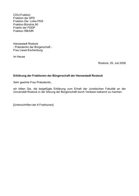 Text der ErklÃ¤rung (PDF) - Juristische FakultÃ¤t - UniversitÃ¤t Rostock